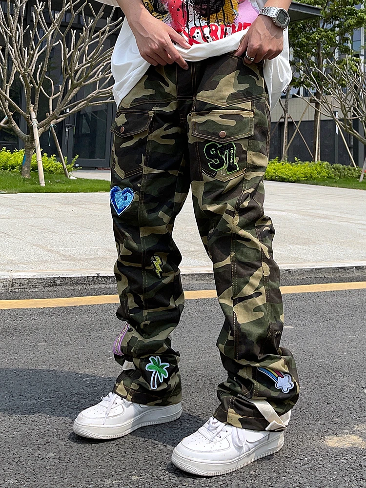 Loose Jeans Hip Hop Pants Super Large Y2k Street Wear Military Grreen Men and Women 2022 Latest