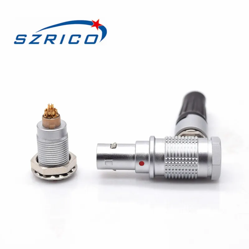 

M9 FHG EGG 0B 2 3 4 5 Pin Micro Circular Right Angle Connector For Media Converters