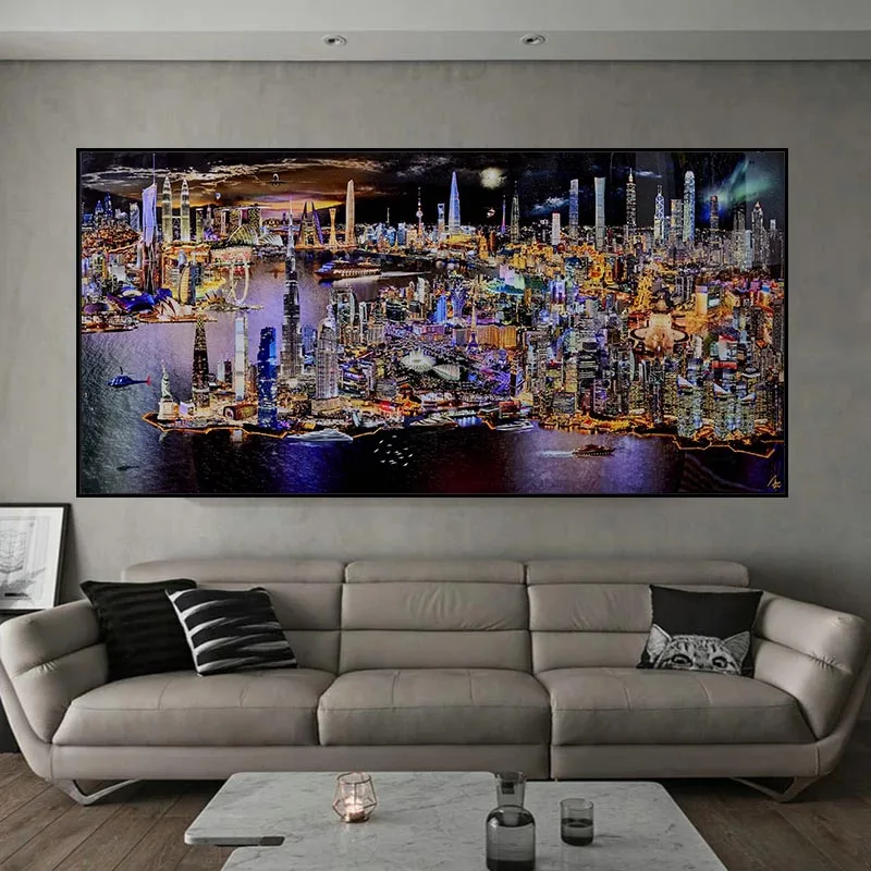 5-е измерение города холст живопись постеры современные произведения искусства