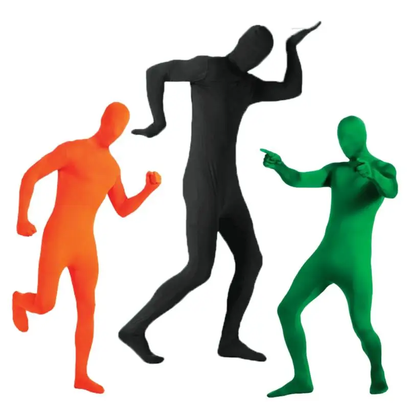 Черный Костюм Зентай Унисекс Из Спандекса Для Всего Тела Мужчин И Женщин