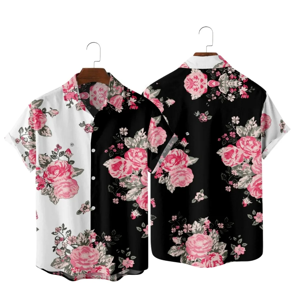 

2022 Patchwork Floral Vintage Pattern Printed Shirt, Summer Fashion Casual Retro Beach Style, Summer Shirts for Men and Women