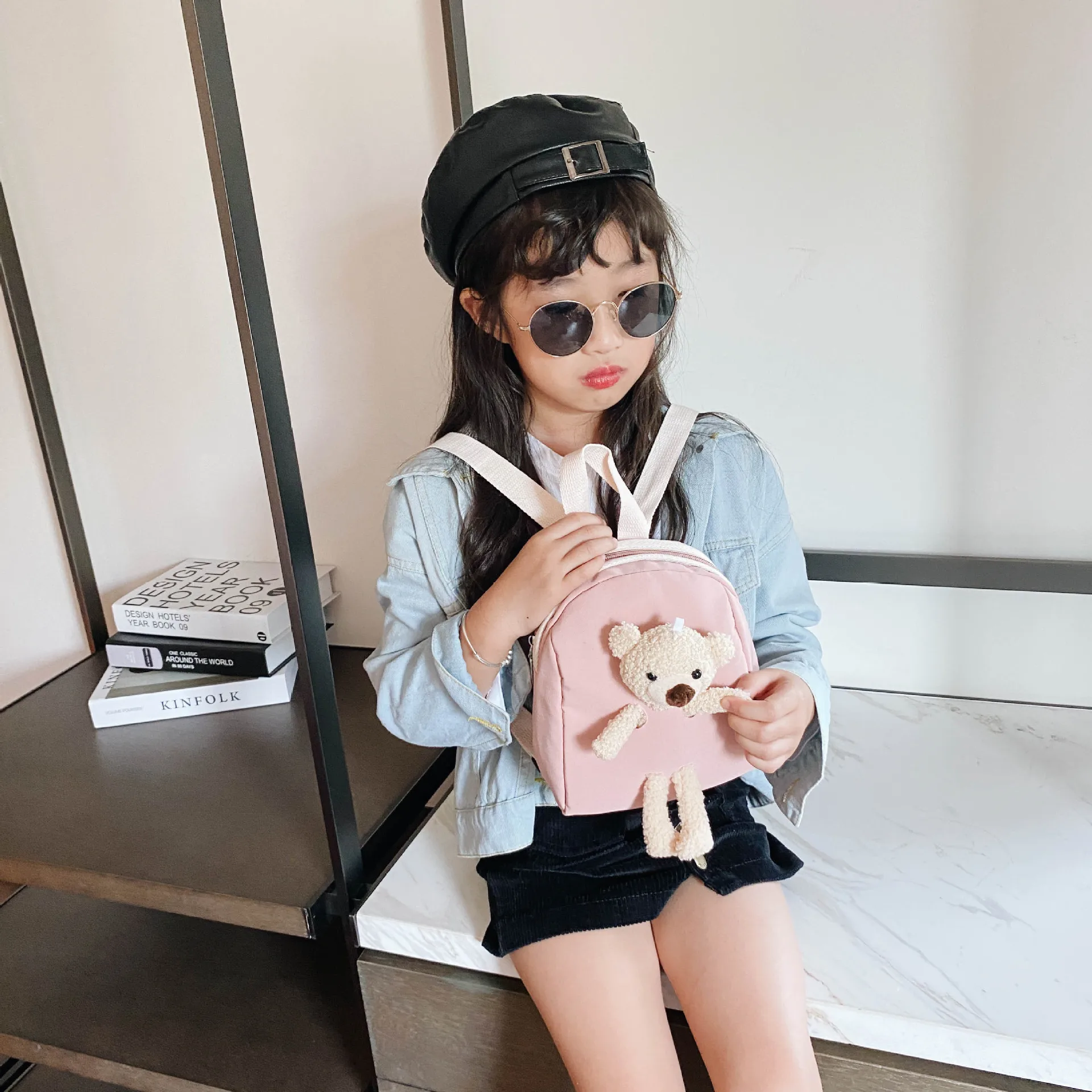 OSLD Cute Doll Bear Small Backpacks Casual Outdoor Shopping Girls Kids Bag Cartoon Children's Satchel Boy Kindergarten Schoolbag