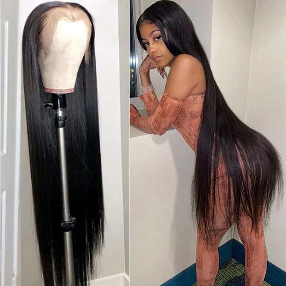 32 34inch Human Hair Long Straight Brazilian Cheap Virgin Remy 4X4 5X5Closure Wig 180Density 13x4 Lace Fronatal 100% Humain Wigs