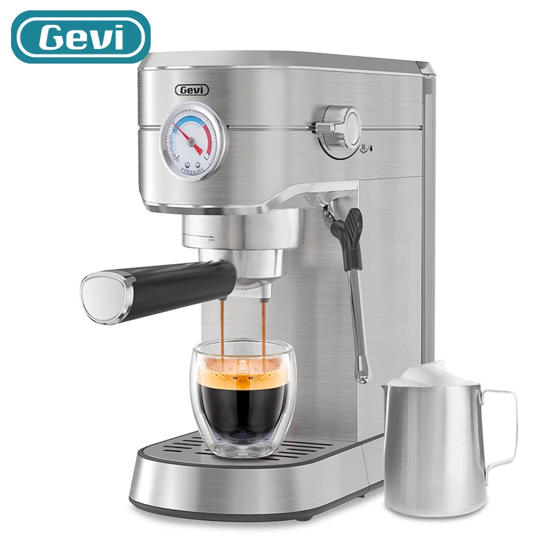 

Gevi Espresso Coffee Machine 20 Bar Compact Professional with Milk Frother/Steam Wand for Espresso Latte Cappuccino GECME418E-U