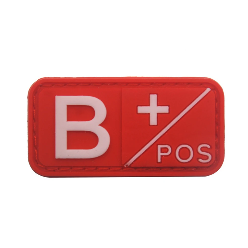 A B AB O Rh +-позитивная отрицательная 3D ПВХ нашивка в виде крови военный крючок и
