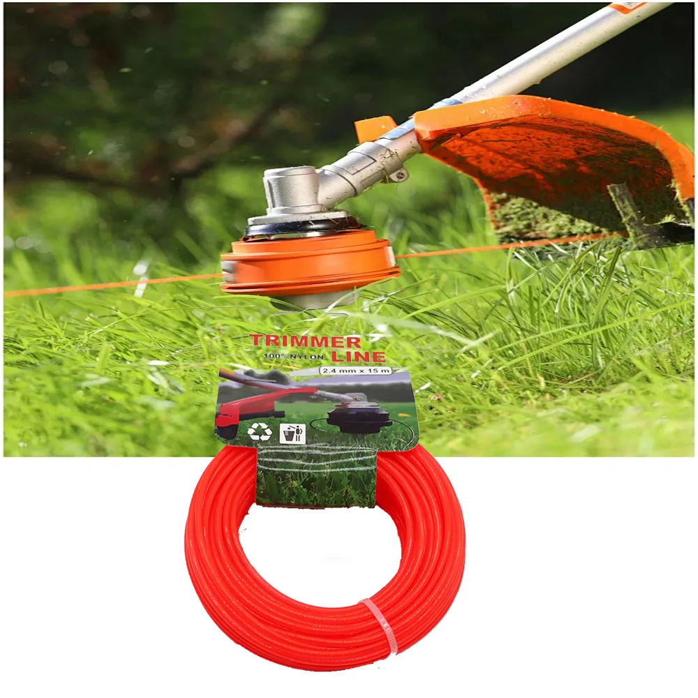 15 м * 2 4 мм нейлоновый триммер для травы веревка кусторез триммерная леска