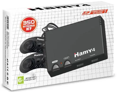 Игровая приставка 8 bit + 16 Hamy 4 (350 в 1) 350 встроенных игр 2 геймпада (Черная) |