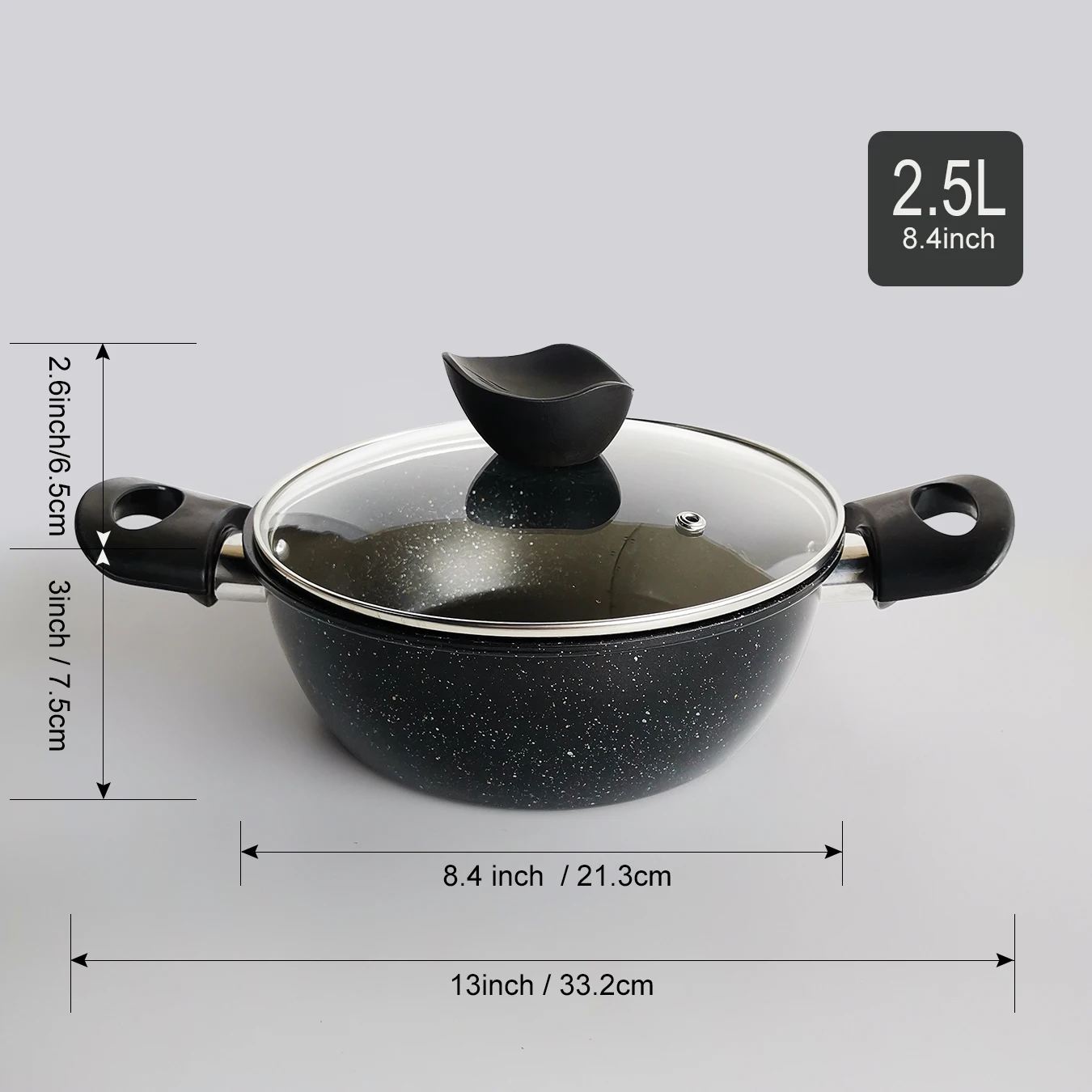 

Алюминиевая кастрюля для супа черная