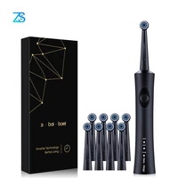 zs cleaning teeth rotation electric toothbrush adult smart timer brush soft bristle induction rechargeable replacement 8 head