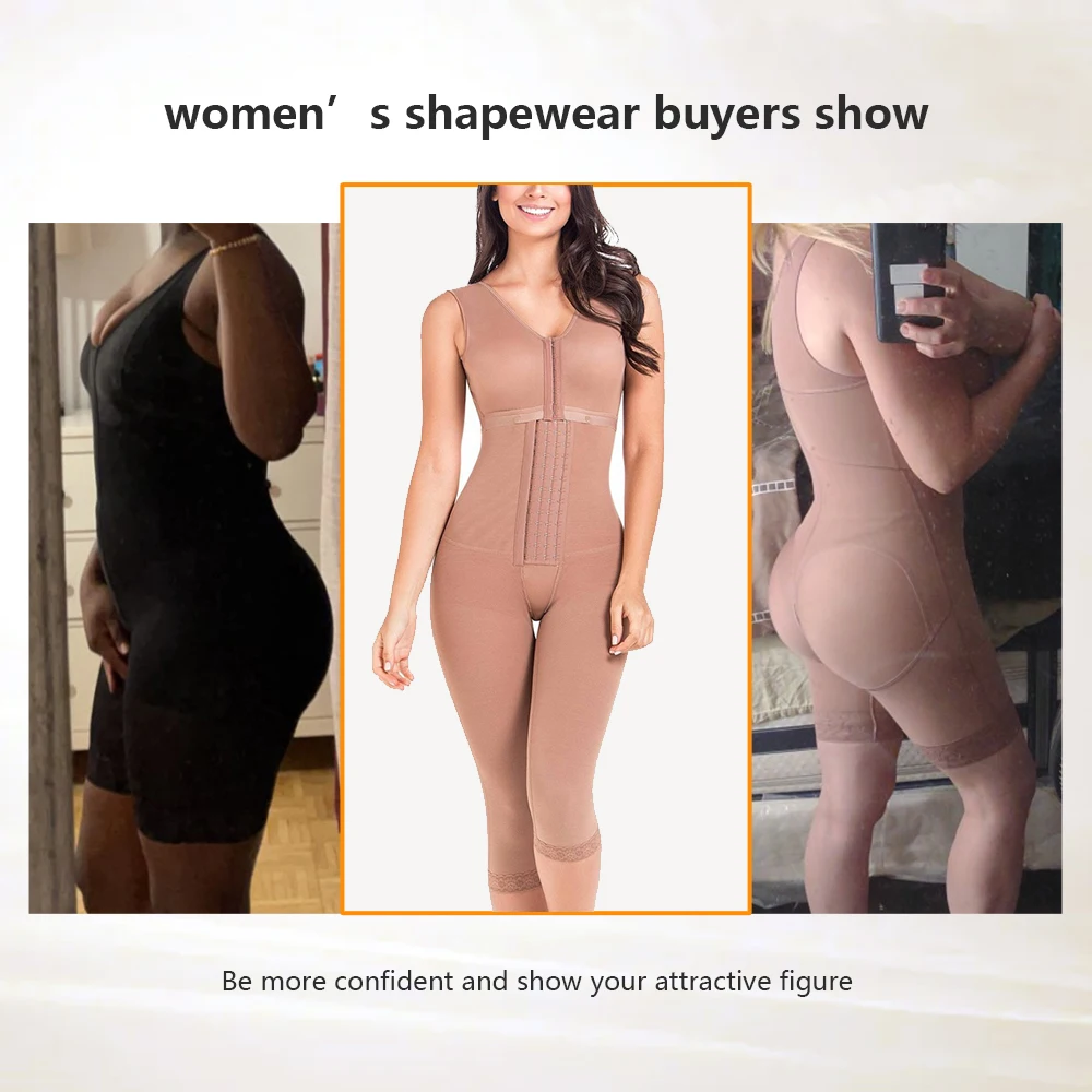 Postpartum Full Body Shaper Removable Bra With Snap Closure Shapewear Post Liposuction Fajas Colombianas