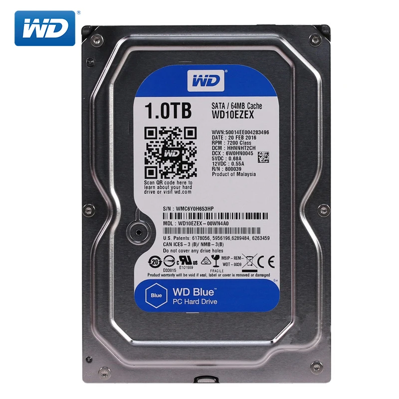 Внутренний Жесткий Диск WD 1 ТБ 35 SATA 6 ГБ/сек. Sata 64 Мб 7200PPM Для ПК |