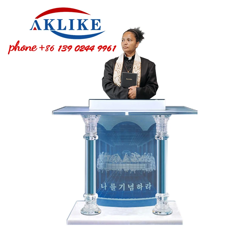 

2022 AKLIKE Бесплатная доставка другая коммерческая мебель современная вращающаяся стойка с динамиком акриловая Трибуна церковная кафедра