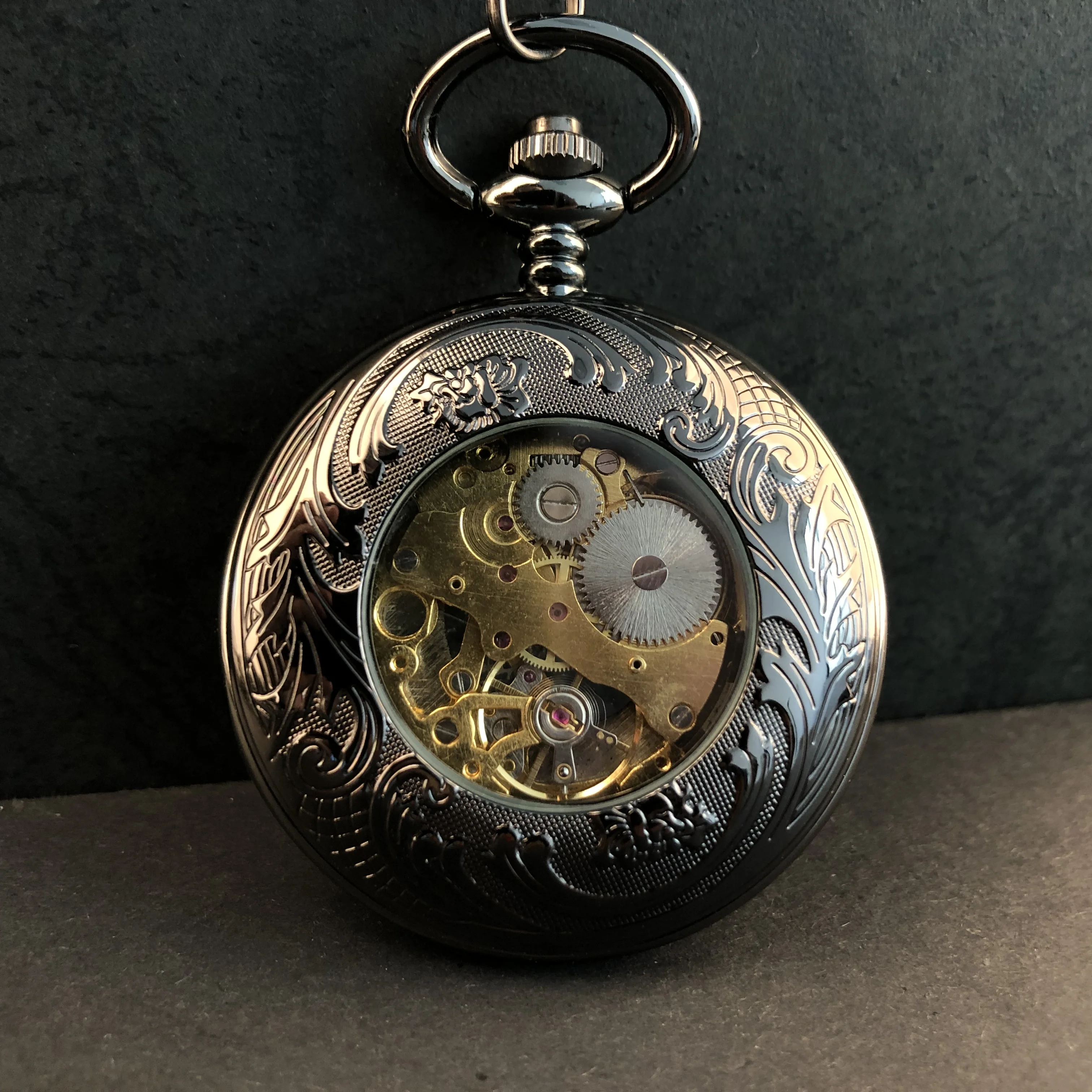 Neutral Charm Vintage Mechanical Pocket Watch For Men Ladies Roma Amber Dial Endant Watch Chain Gift