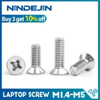 15 100pcs flat head laptop screw m1 4 m1 6 m2 m2 5 m3 m4 m5 stainless steel small machine screw for computer notebook