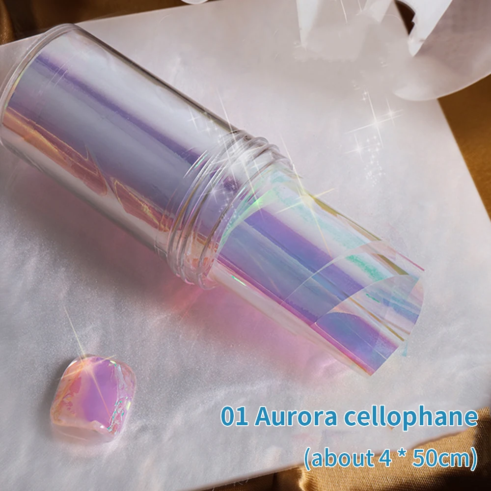 Лазерные Украшения Aurora Ледяная Бумага Наклейки Для Дизайна Ногтей Переводная
