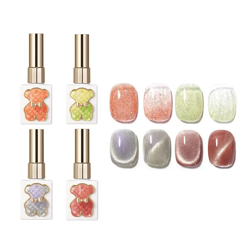 

NailFan New Product Crystal Bear Nail Polish 15mL UV Gel 4 Colors Soak Off Nail Art Gel Polish