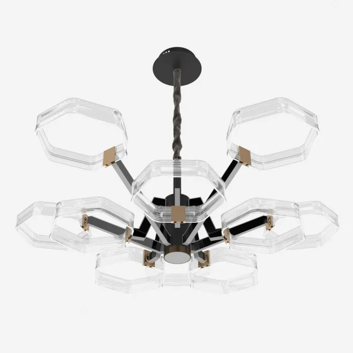 Chandelier 1701/10 led 230 W 3000-6000 to black 90 х90х80 cm | Chandeliers