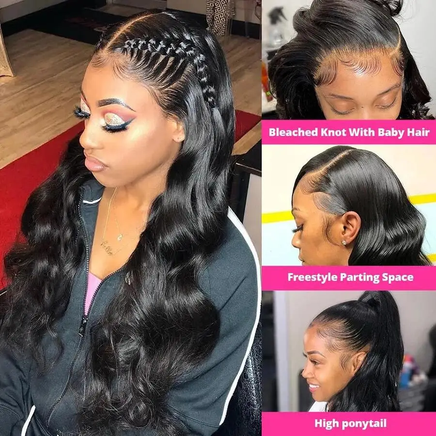 

13x4 HD Lace Frontal Wig For Black Women Body Wave Lace Front Wig Glueless Lace Wig 4x4 Closure Wig Remy Human Hair Wigs 250%