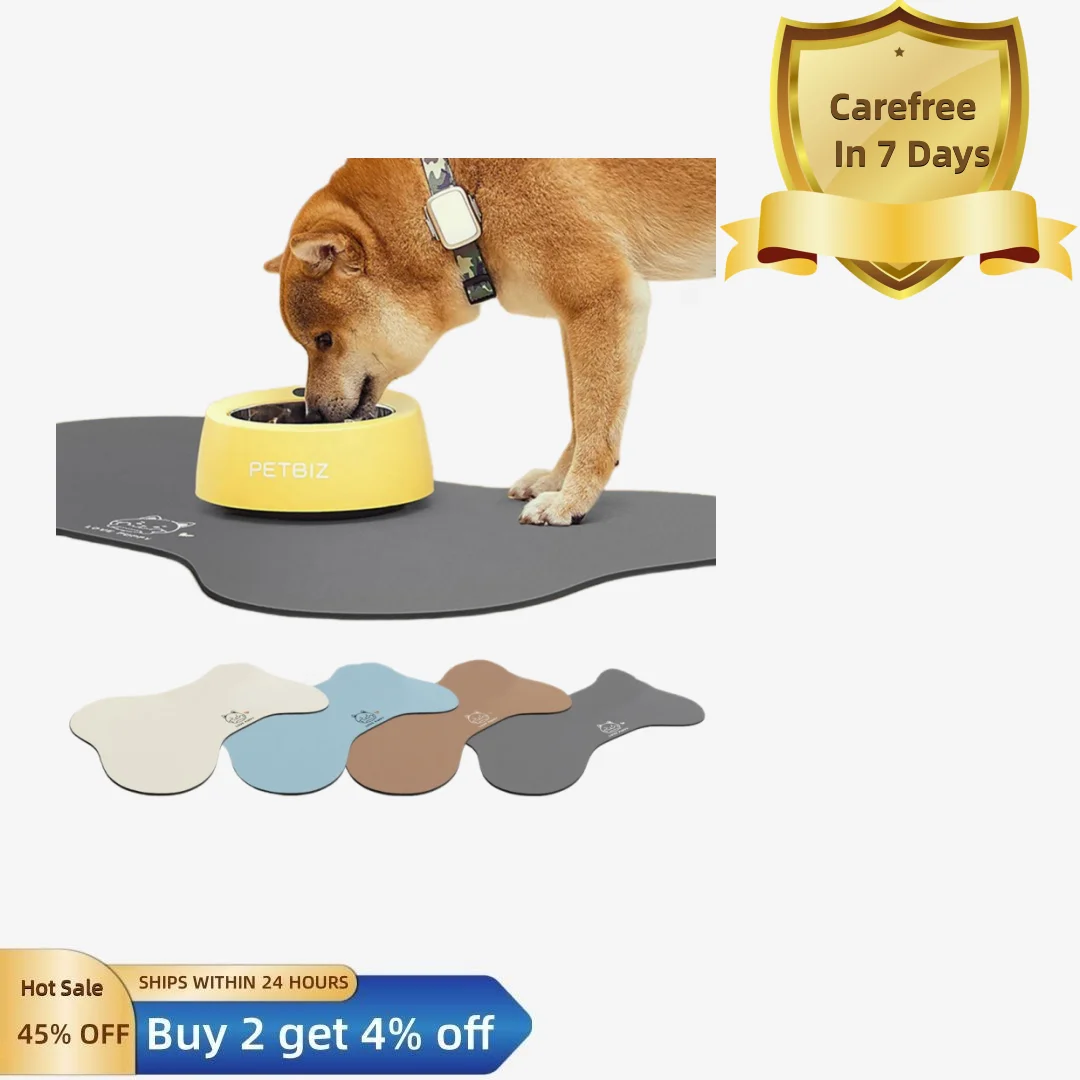 

Fast Water Absorption Pet Placemat Non-slip Bottom Bone Shape Scratch-resistant Pet Dog Cat Bowl Placemat Pet Supplies
