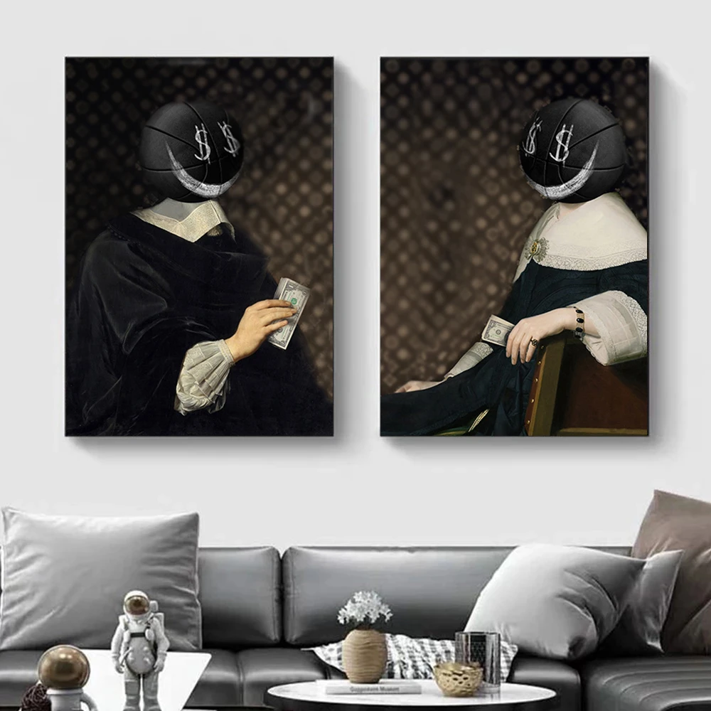 Маскарадное искусство винтажные деньги любовь Крисс Беллини живопись на холсте