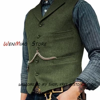vest for men vintage herringbone jacket steampunk male waistcoat lapel slim fit sleeveless chaleco hombre