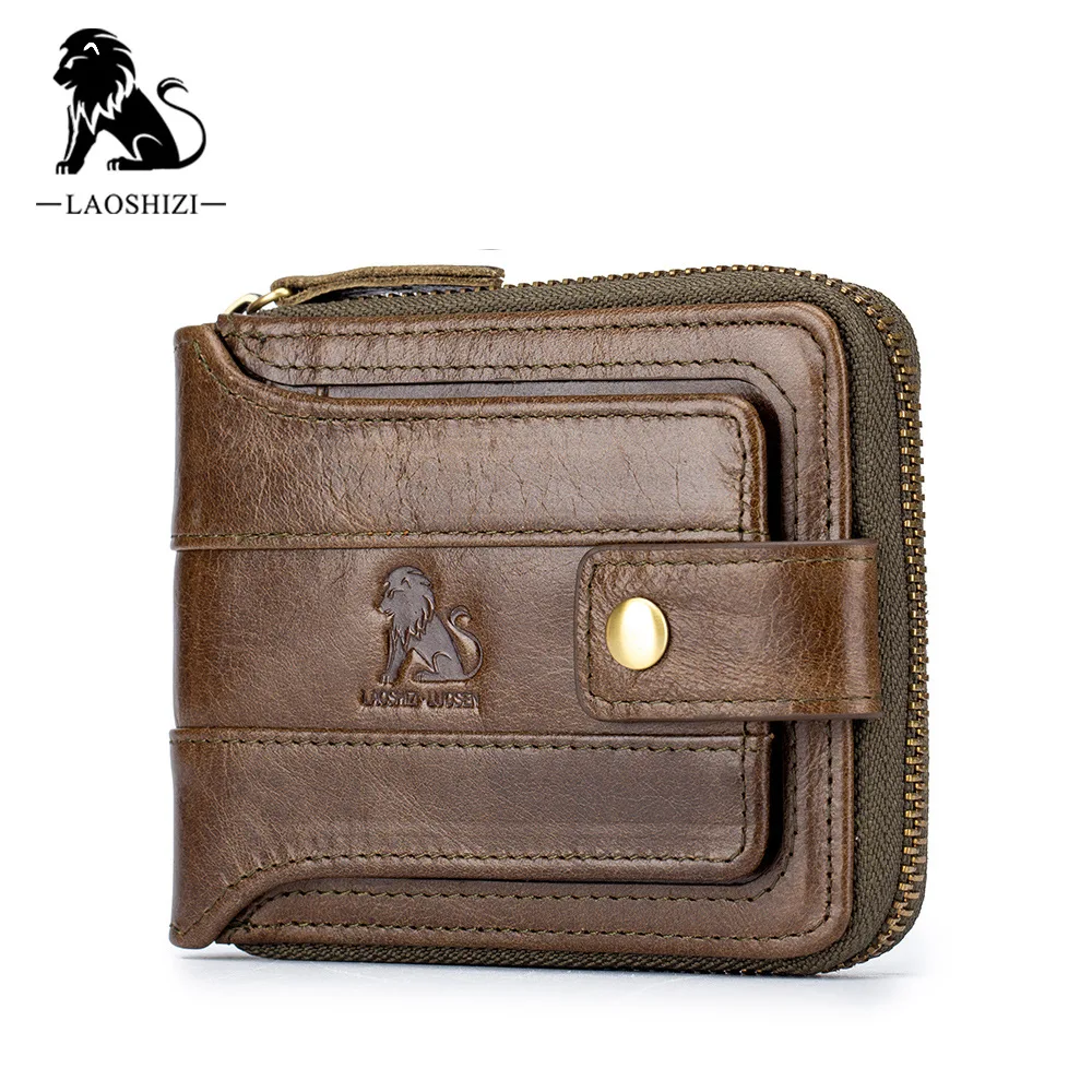 Genuine Leather Short Wallet For Men Boyfriend Husband Anniversary Birthday Gift Slim Photo Pocket Cash Card Holder Small Purse