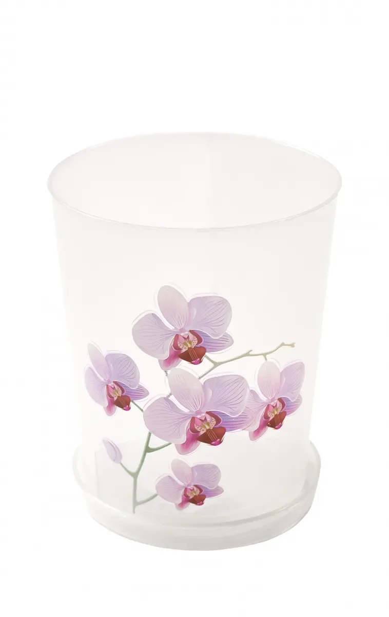 Цветочный горшок для орхидей с декором 0,7 л м3125 с подставкой для цветов, микрозелени, кашепо, лоток для цветочных горшков на полу, декоративная ваза, подвесной горшок, горшки для рассады.