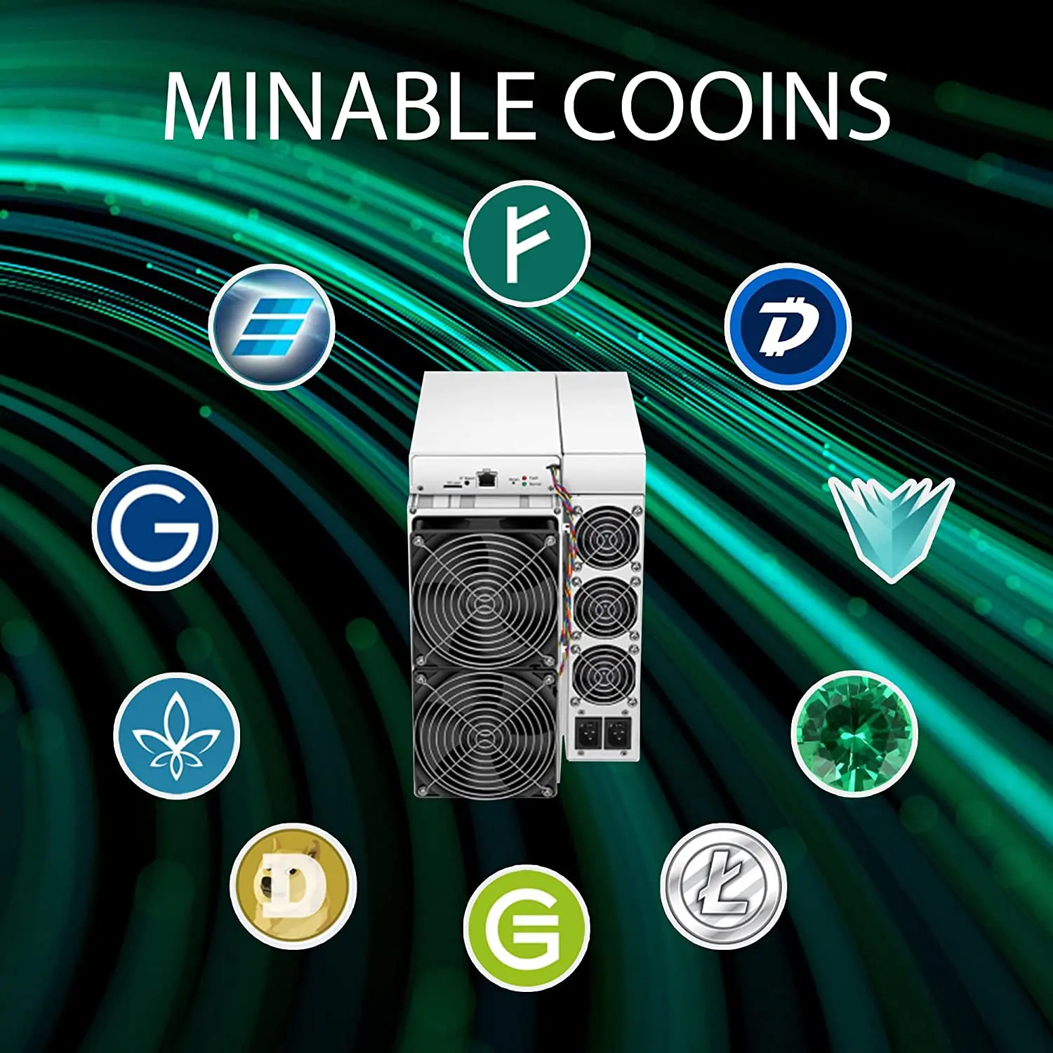 

BUY 5 GET 3 FREE Antminer L7 9500MH/S Litecoin Miner LTC Miner Doge Miner 3425W Include Power Supply PSU Better Than Antminer L3
