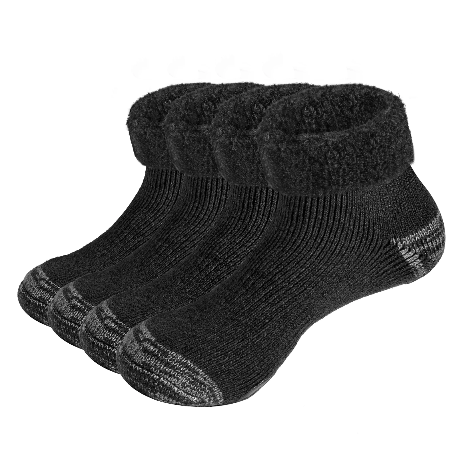 YUEDGE 2Pairs Mens Slipper Socks With Grips Soft Warm Thermal Cozy Fuzzy Fleece-lined Fluffy Socks Christmas Socks For Men