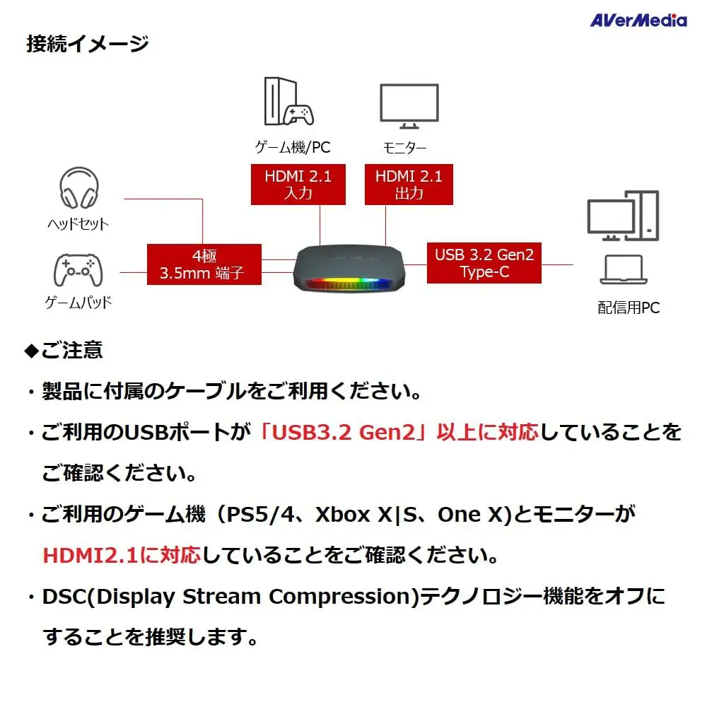 AVerMedia Live Gamer ULTRA 2.1 GC553G2 HDMI2.1 с разрешением 4 Кбит / 144 кбит VR HDR пропускной