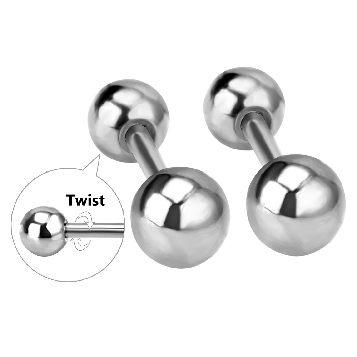 LUXUKISSKIDS Классические Серьги-гвоздики Унисекс С Завинчивающейся Застежкой