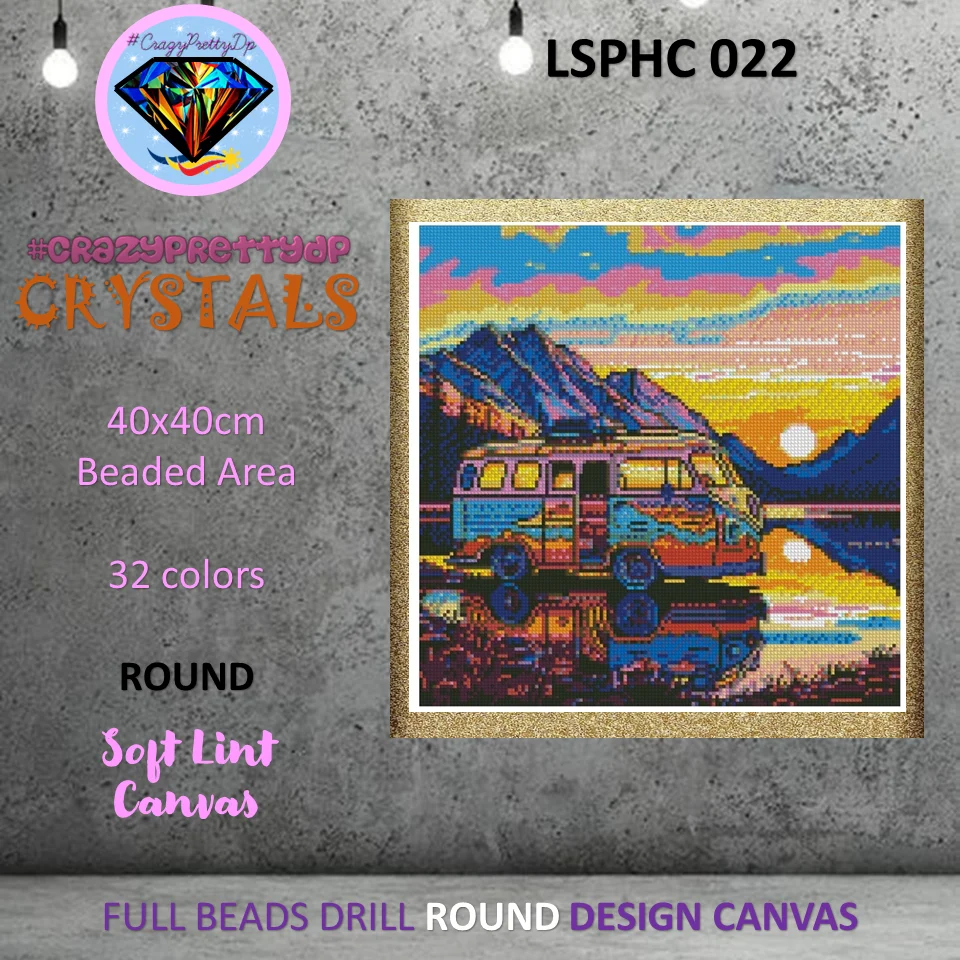 Crazyprettydp алмазная живопись все кристаллы LSPHC 022 фургон Хрустальный Декор Diy Ручная
