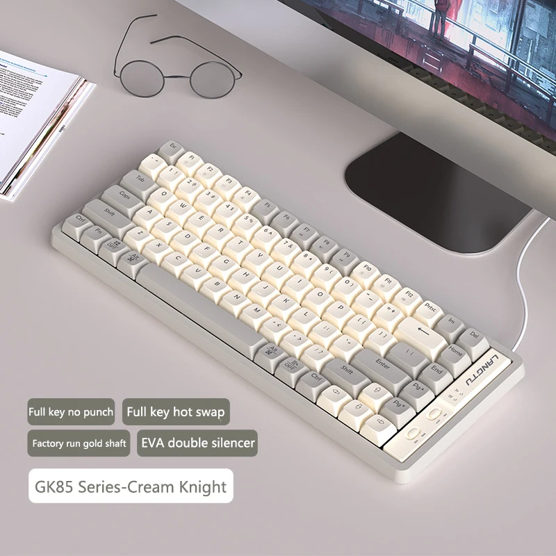 Купи 85 key mechanical gaming keyboard matte version wired computer notebook game usb gold shaft за 1,501 рублей в магазине AliExpress