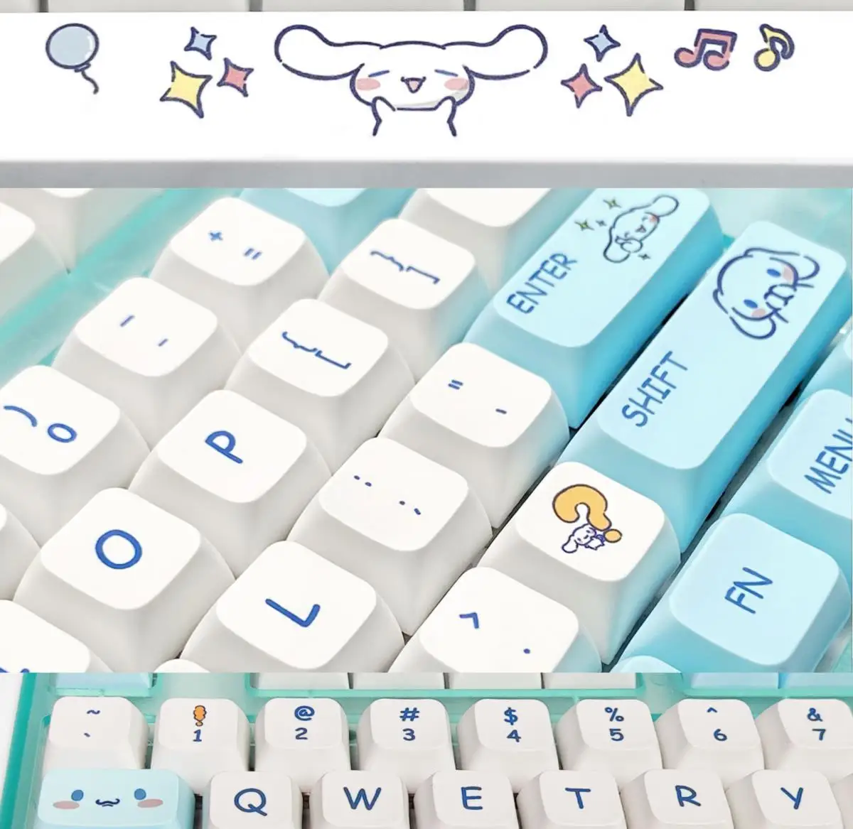 Фото Ключевые колпачки 129 клавиш/набор Jade Rabbit PBT XDA профиль на заказ милый белый колпачок для MX Переключатель механические игровые колпачки для клавиш №4