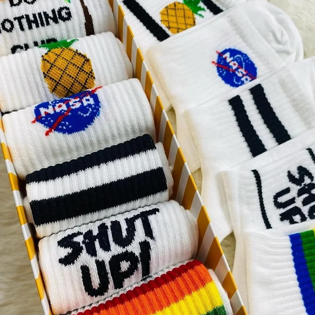 Street Socks 6 Pcs 80% Cotton, 17% Polyamide 3% Elastane Unisex Standard Organic Knitted Summer And Winter Sport Breathable