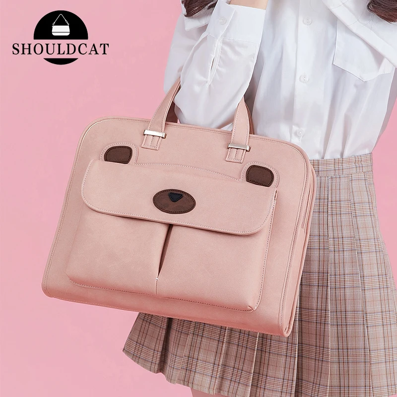 

Fashion PU Leather Women Laptop Bag Notebook Carrying Briefcase For Macbook Air 13.3 14 15.6 Inch Men Handbags Shoulder Bag