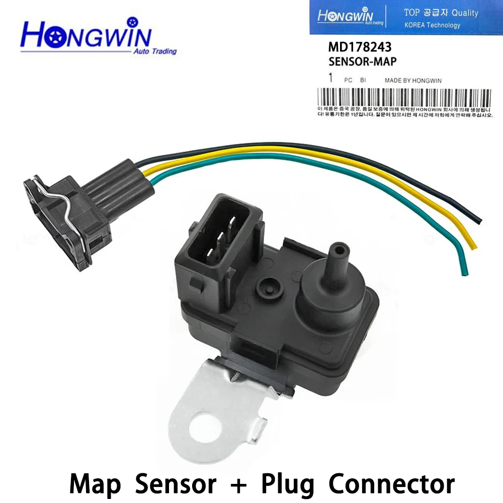 

MD178243 Manifold Absolute Pressure MAP Sensor W/ Plug For Mitsubishi Mirage Colt Lancer 1.5L 1993-1996 35150-33010 3515033001