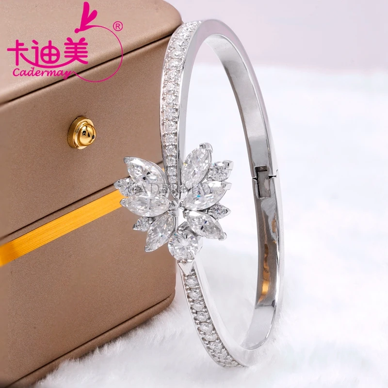 

CADERMAY Jewelry 100% S925 Silver With Marquise Shape Moissanite Diamond High Quality Bracelets Anniversary Birthday For Women