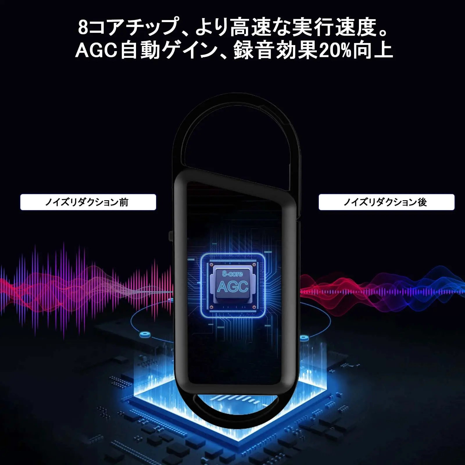 диктофон с памятью 64g Небольшой IC-рекордер DSP интеллектуальным шумоподавлением