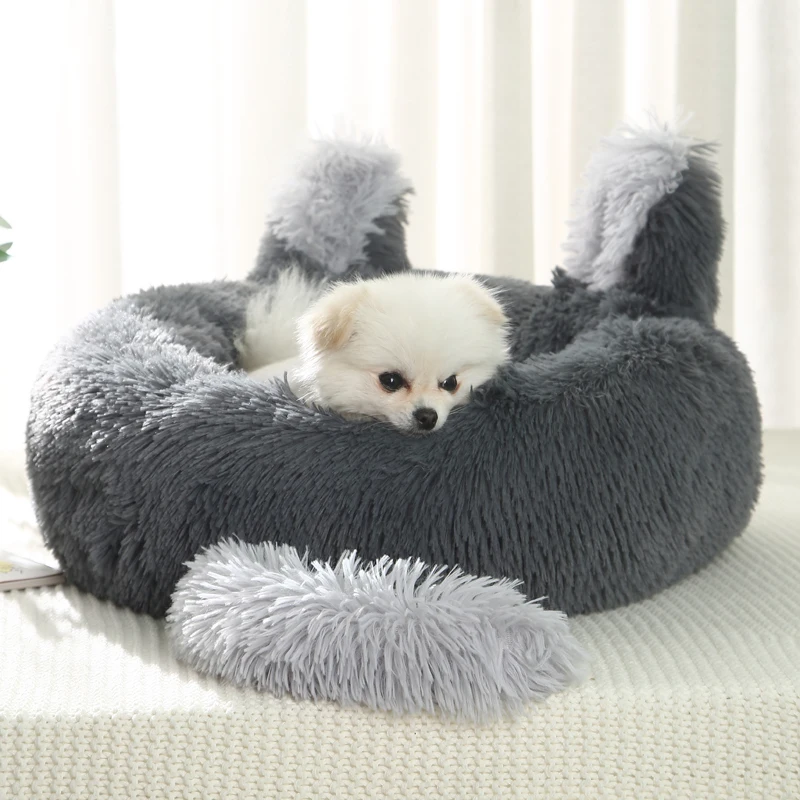 

Dog Bed Plush Rabbit shape Super Soft Cat Mat Dog Beds For Large Dogs Bed Labradors House Round Cushion Pet Product Accessories