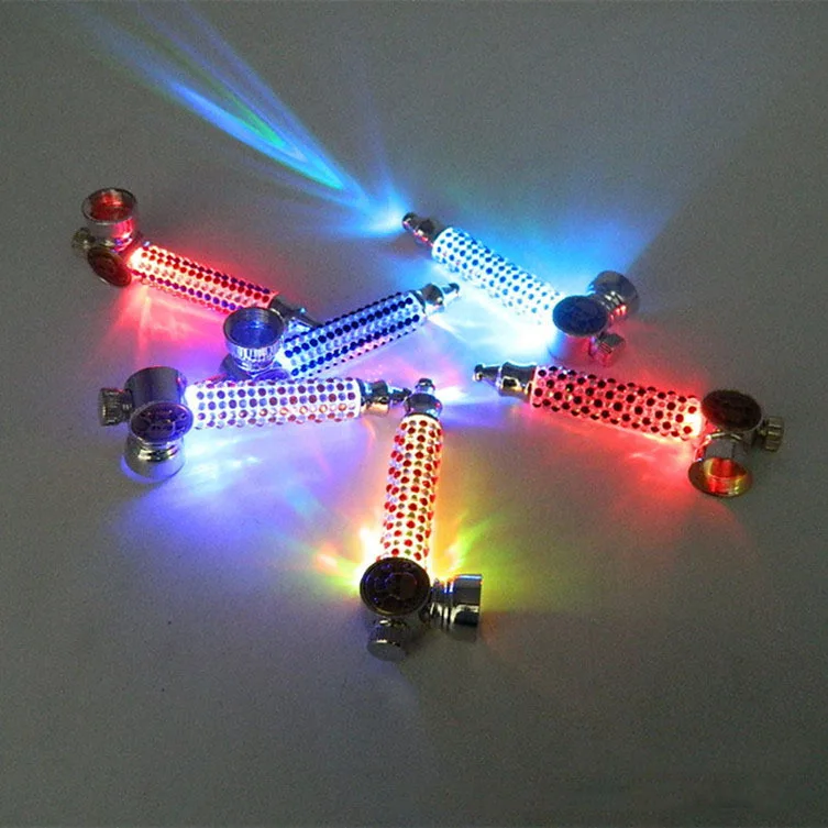 

Colorfull Flashing LED Lamp Smoke Pipes Jamaica Tobacco Pipe Smoking Pipe Gift Detectors Grinder Smoke Narguile Hookah жыжа