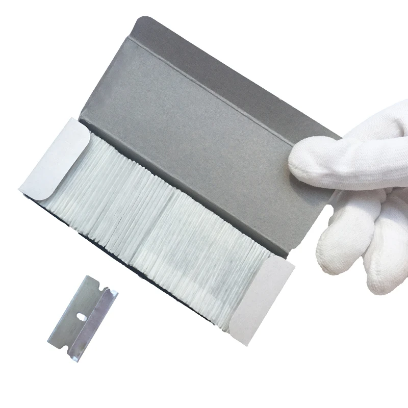 

TOFAR 100pcs 1.5" Carbon Steel Razor Blade for Scraper Metal Vinyl Wrapping Car Cleaning Tool Glass Widow Tint Sticker Remover