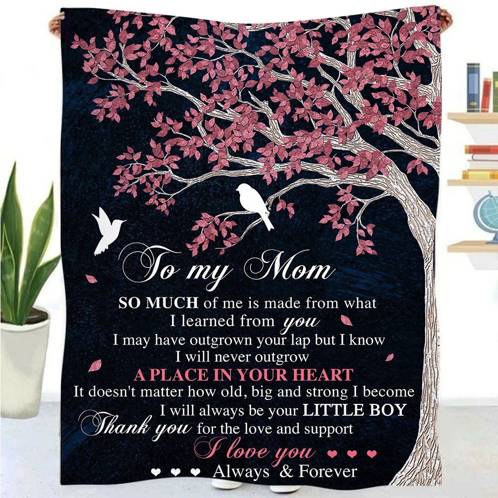 

Модные теплые одеяла с принтом для моей мамы, экспресс, стиль с надписью Love, домашний декор, домашний текстиль, рождественское одеяло для пут...