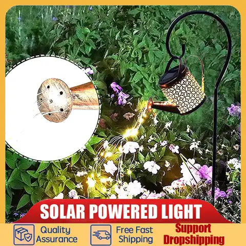 Светильник для полива на солнечной батарее, подвесной светильник для чайника, водонепроницаемая лампа в стиле ретро для улицы, стола, патио,...