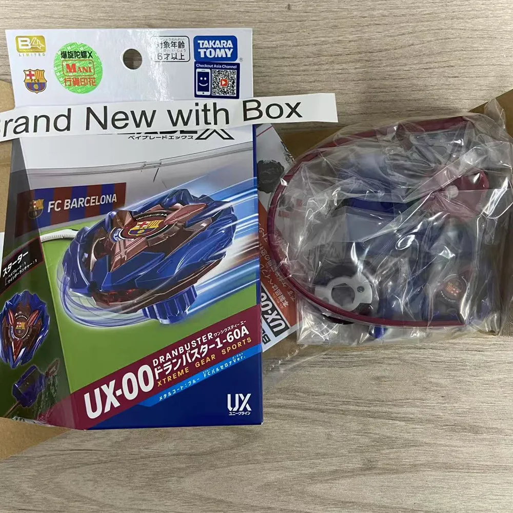 Металлический волчок Tokara Tomy Bey X UX-00 Dran Buster 1-60A BXG-18 Starter Metal Coat Blue Barcelona Ver