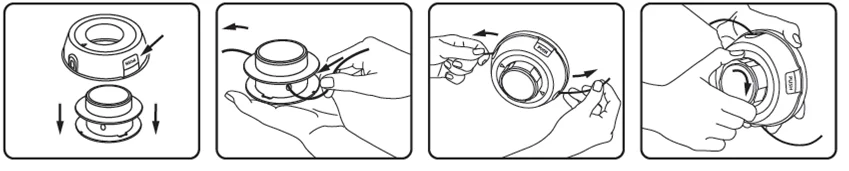 Намотка лески на катушку триммера штиль fs55. Намотка лески на катушку триммера stihl. Намотать леску на катушку триммера хутер. Намотка лески на триммер штиль. Триммер электрический мсе 147.