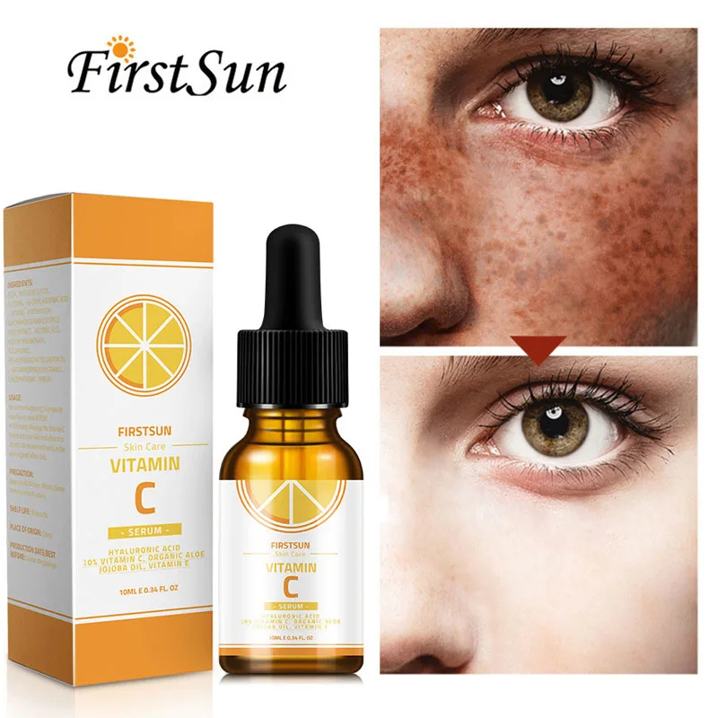 

Vitamin C Whitening Face Serum Brighten Fade Dark Spot Remove Melasma Hyaluronic Acid Anti-Aging Lightening Skin Care
