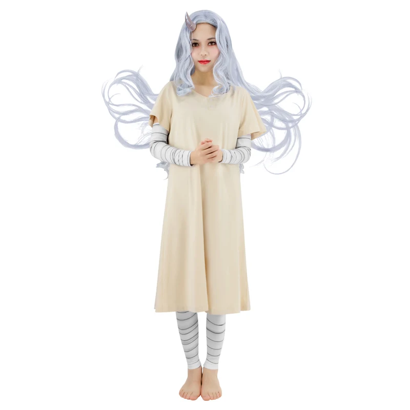 

DAZCOS Women MHA Eri Cosplay Costume with Arm and Leg Sleeves Dress Bandage Anime MHA Cosplay Costume Eri Short Sleeve Dress New