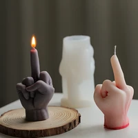 new middle finger candle silicone mold 3d hand shaped candle mold gesture candle mold resin casting mould for diy candle making