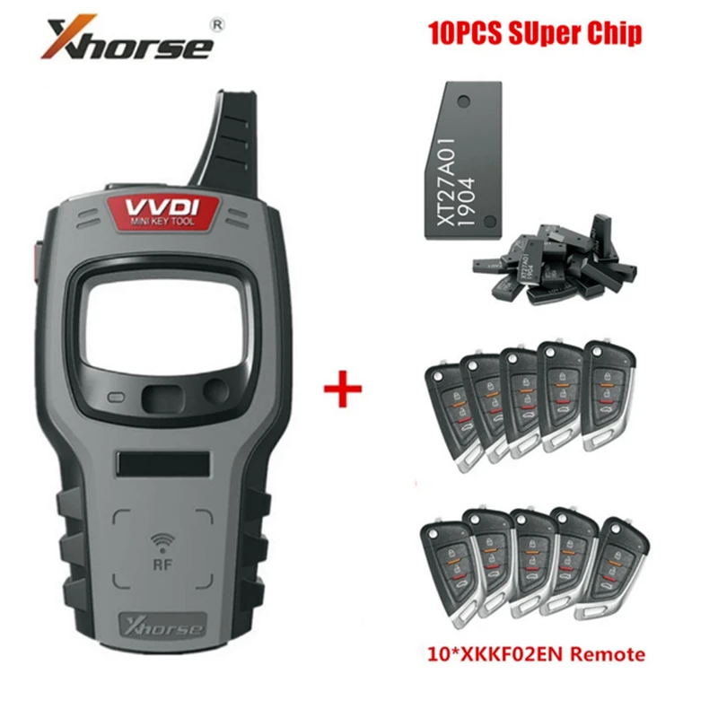 

Xhorse VVDI Mini Key Tool Key Programmer With 10pcs Universal XKKF02EN Remote Key Free 96bit 48-Clone Function Global Version